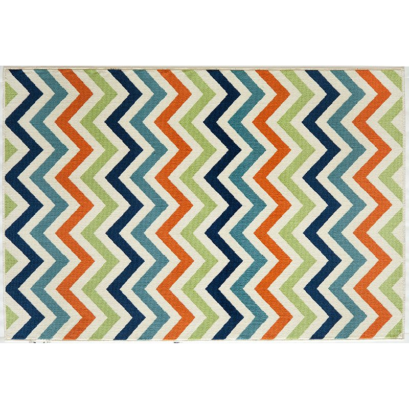 Momeni Baja Chevron Indoor Outdoor Rug, Multicolor, 8X11 Ft