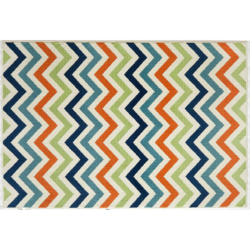 Momeni Baja Chevron Indoor Outdoor Rug, Multicolor, 8X11 Ft