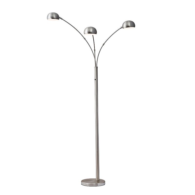Adesso Domino Arc Lamp  Brushed Steel