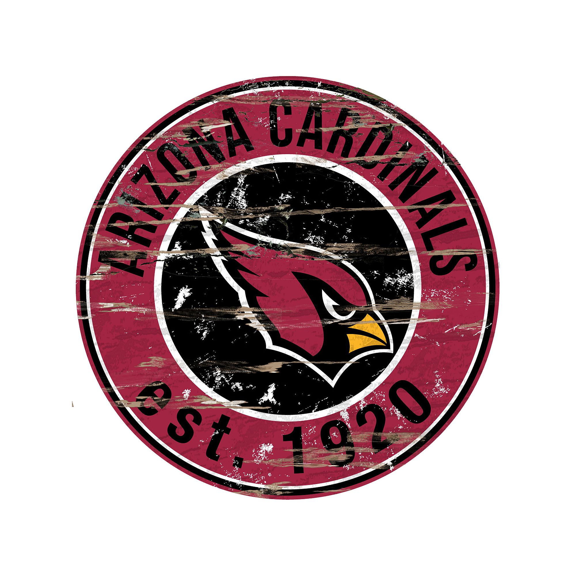 Arizona Cardinals Distressed 24 x 24 Round Wall Art, Team