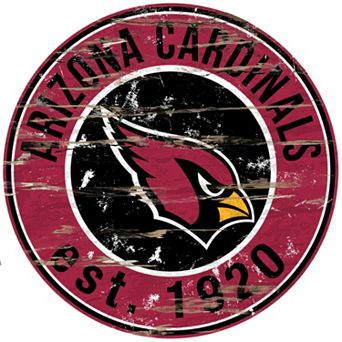 Arizona Cardinals Distressed 24" x 24" Round Wall Art