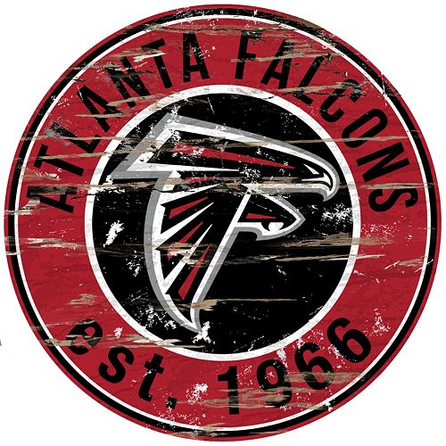 Atlanta Falcons Distressed 24 x 24 Round Wall Art