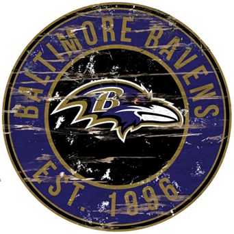 Baltimore Ravens Distressed 24" x 24" Round Wall Art