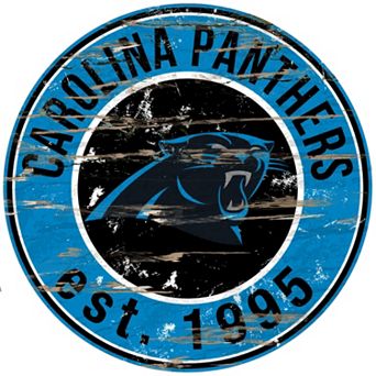Carolina Panthers Distressed 24" x 24" Round Wall Art