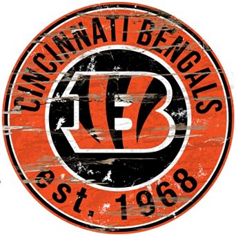 Cincinnati Bengals Distressed 24" x 24" Round Wall Art
