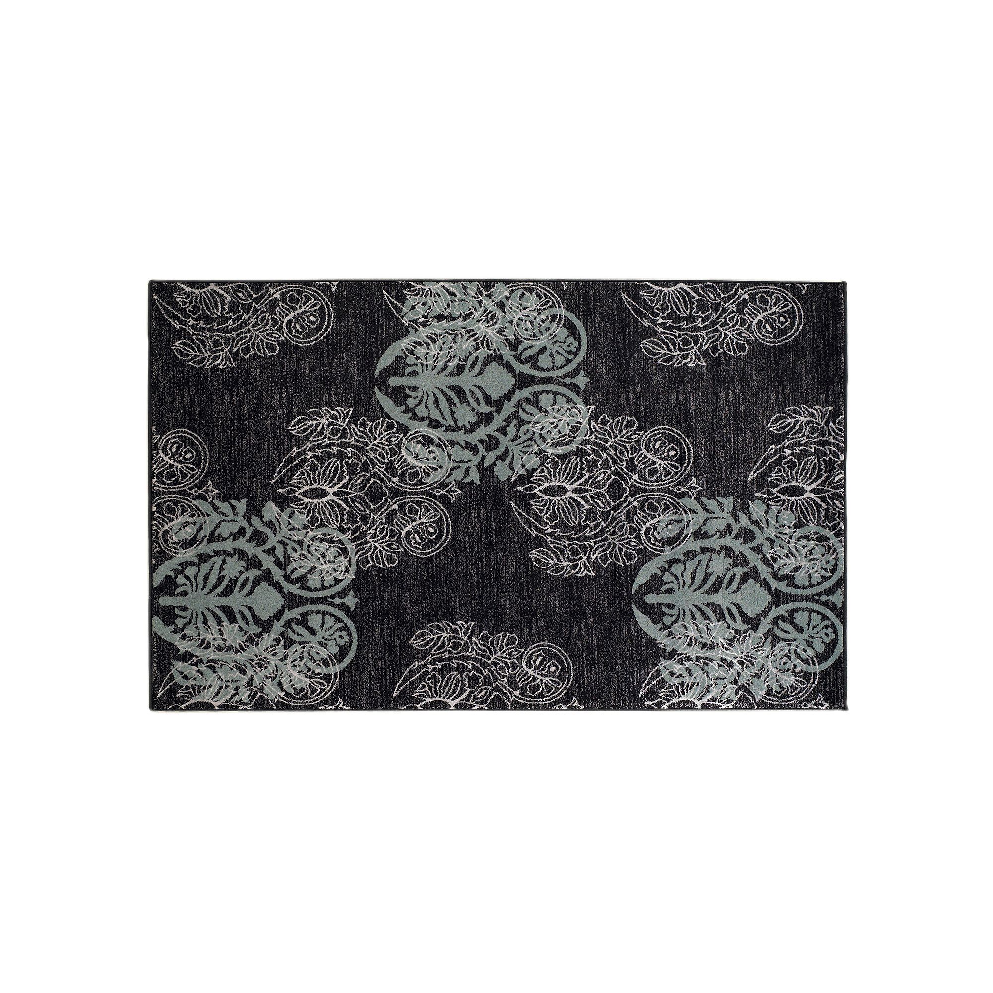 Linon Milan Scroll Rug, Black