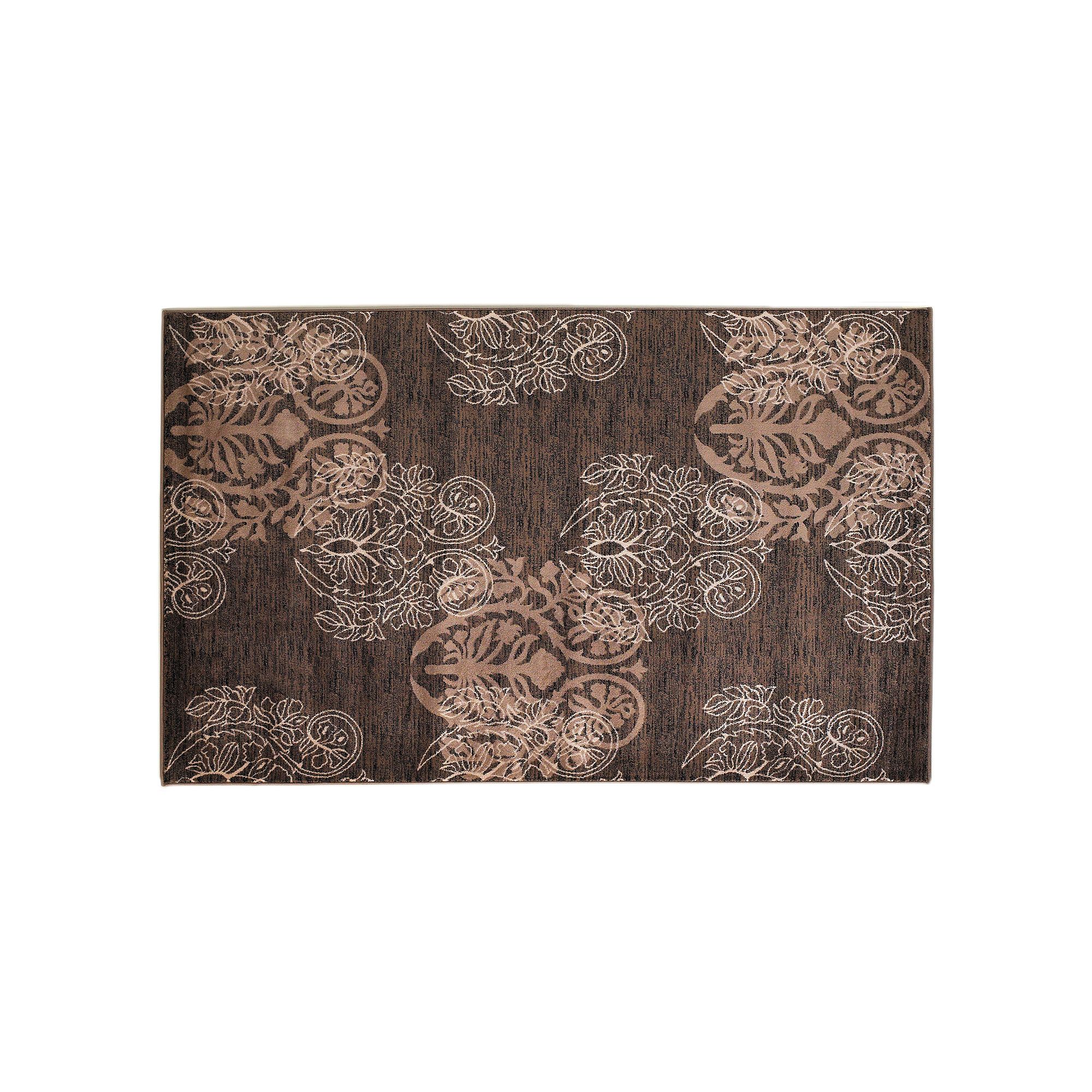 Linon Milan Scroll Rug, Brown