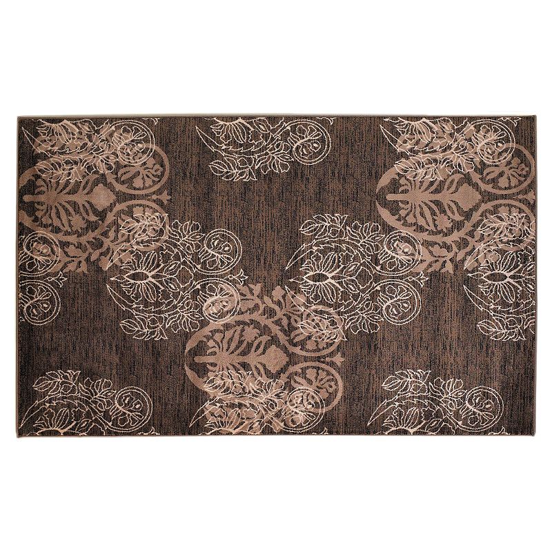 Linon Milan Scroll Rug, Brown, 8X10 Ft