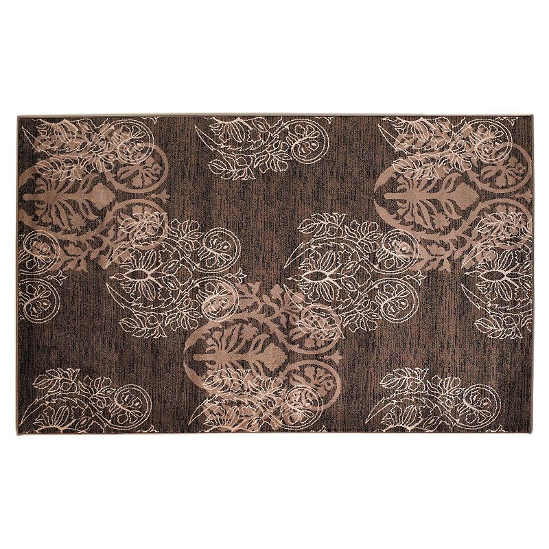 Linon Milan Scroll Rug, Brown, 8X10 Ft