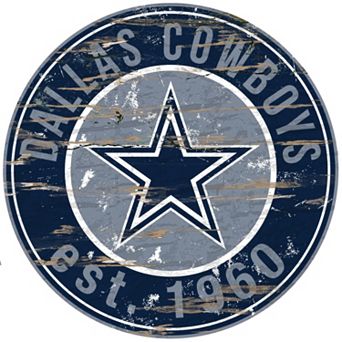 Dallas Cowboys Distressed 24" x 24" Round Wall Art