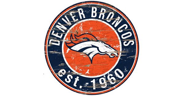 Denver Broncos Distressed 24 X 24 Round Wall Art