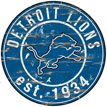 Detroit Lions Distressed 24" x 24" Round Wall Art