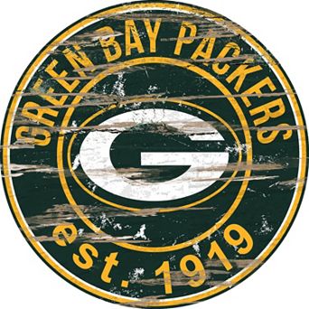 Green Bay Packers Distressed 24" x 24" Round Wall Art