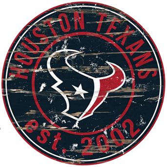 Houston Texans Distressed 24" x 24" Round Wall Art