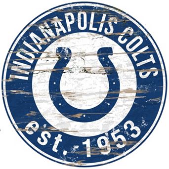 Indianapolis Colts Distressed 24" x 24" Round Wall Art