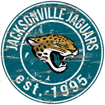 Jacksonville Jaguars Distressed 24" x 24" Round Wall Art