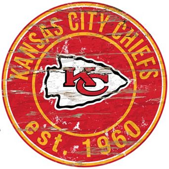 Kansas City Chiefs Distressed 24" x 24" Round Wall Art