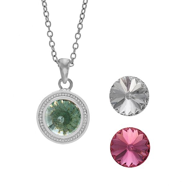 Charming Inspirations Interchangeable Crystal Pendant Necklace Set