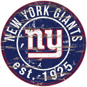 New York Giants Distressed 24" x 24" Round Wall Art
