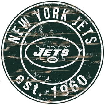 New York Jets Distressed 24" x 24" Round Wall Art