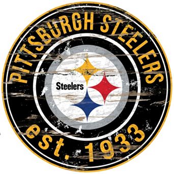 Pittsburgh Steelers Distressed 24" x 24" Round Wall Art