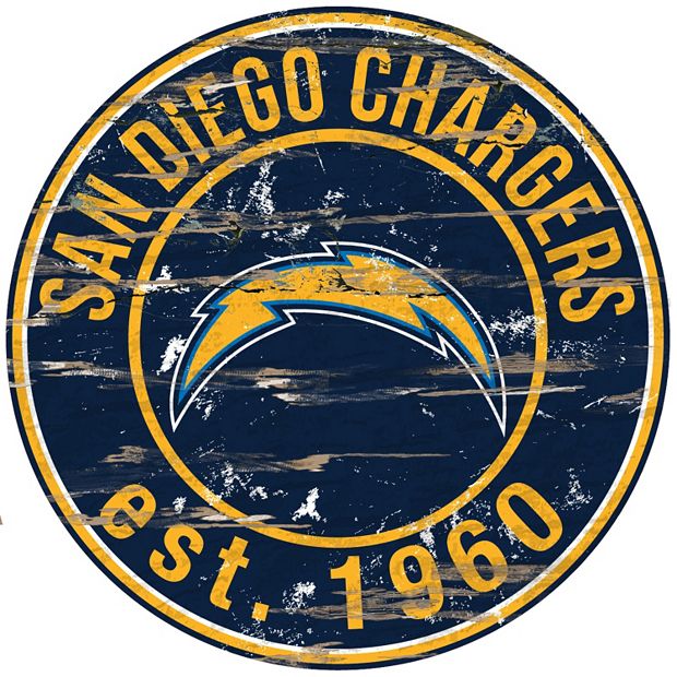 San Diego Chargers Distressed 24 x 24 Round Wall Art