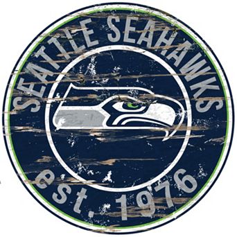 Seattle Seahawks Distressed 24" x 24" Round Wall Art