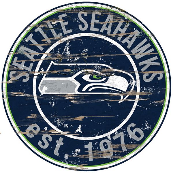 Seattle Seahawks 13In Vintage Metal Wall Sign