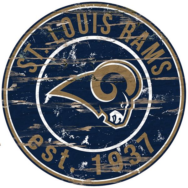 St. Louis Rams Distressed 24' x 24' Round Wall Art