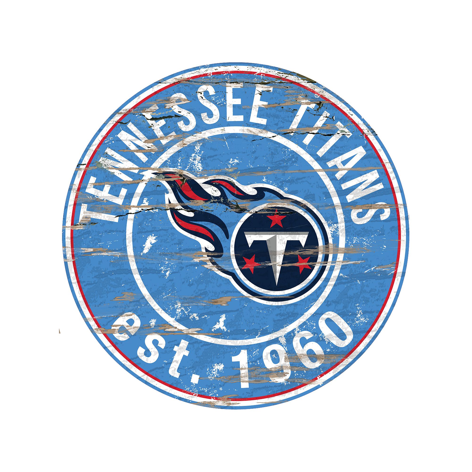 Tennessee Titans Distressed 24 x 24 Round Wall Art, Team