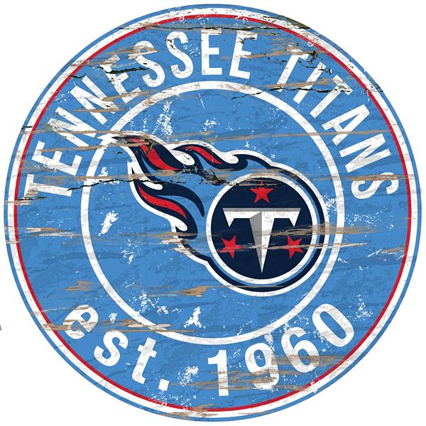 Tennessee Titans Distressed 24' x 24' Round Wall Art