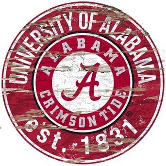 Alabama Crimson Tide Distressed 24" x 24" Round Wall Art