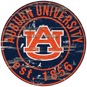 Auburn Tigers Distressed 24" x 24" Round Wall Art