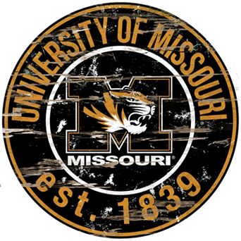 Missouri Tigers Distressed 24" x 24" Round Wall Art