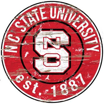North Carolina State Wolfpack Distressed 24" x 24" Round Wall Art