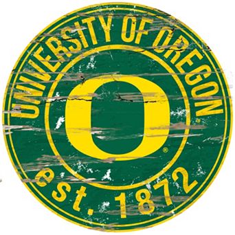 Oregon Ducks Distressed 24" x 24" Round Wall Art
