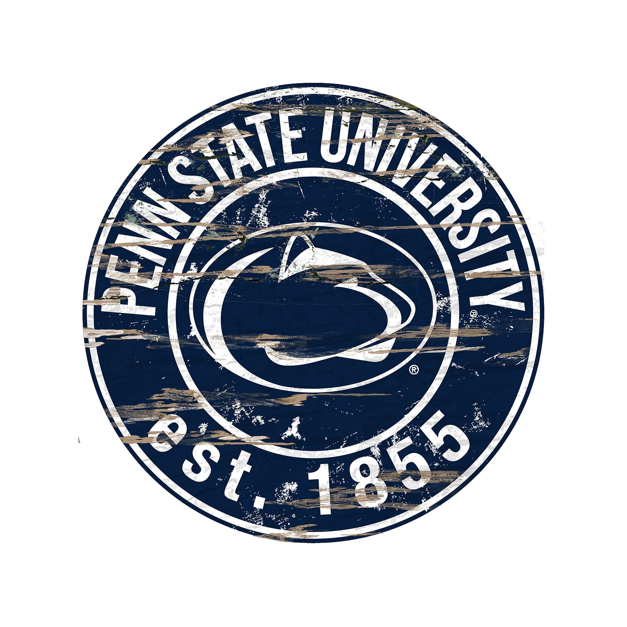 Penn State Nittany Lions Distressed 24 x 24 Round Wall Art, Team