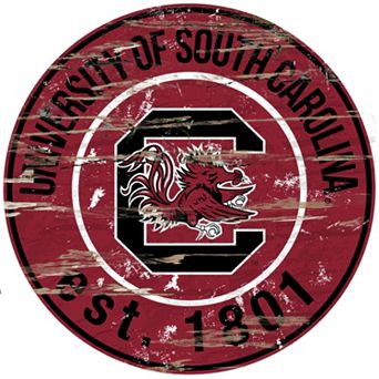South Carolina Gamecocks Distressed 24" x 24" Round Wall Art
