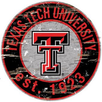 Texas Tech Red Raiders Distressed 24" x 24" Round Wall Art