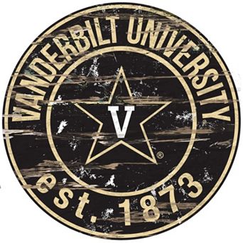 Vanderbilt Commodores Distressed 24" x 24" Round Wall Art