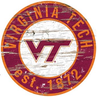 Virginia Tech Hokies Distressed 24" x 24" Round Wall Art