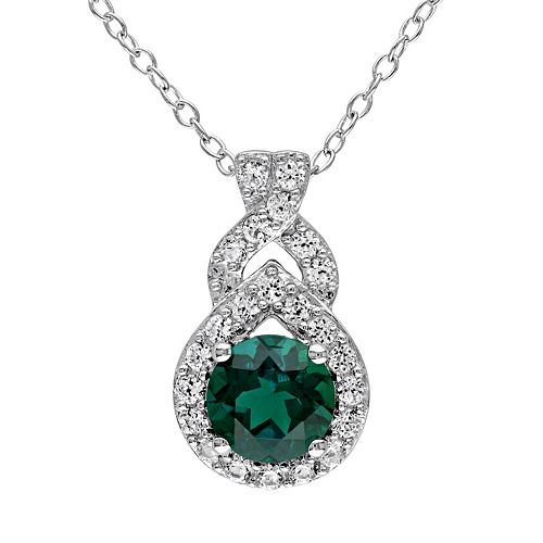 Stella Grace Lab-Created Emerald & Lab-Created White Sapphire Sterling ...