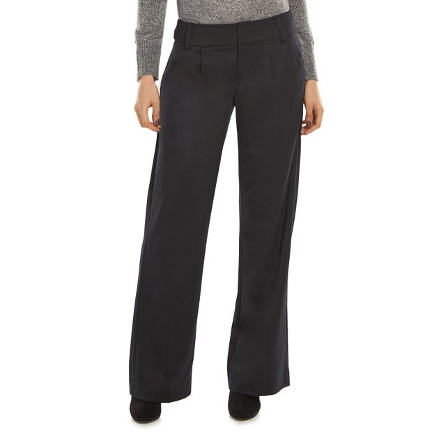 ELLE™ Curvy Fit Wide-Leg Ponte Dress Pants - Women's