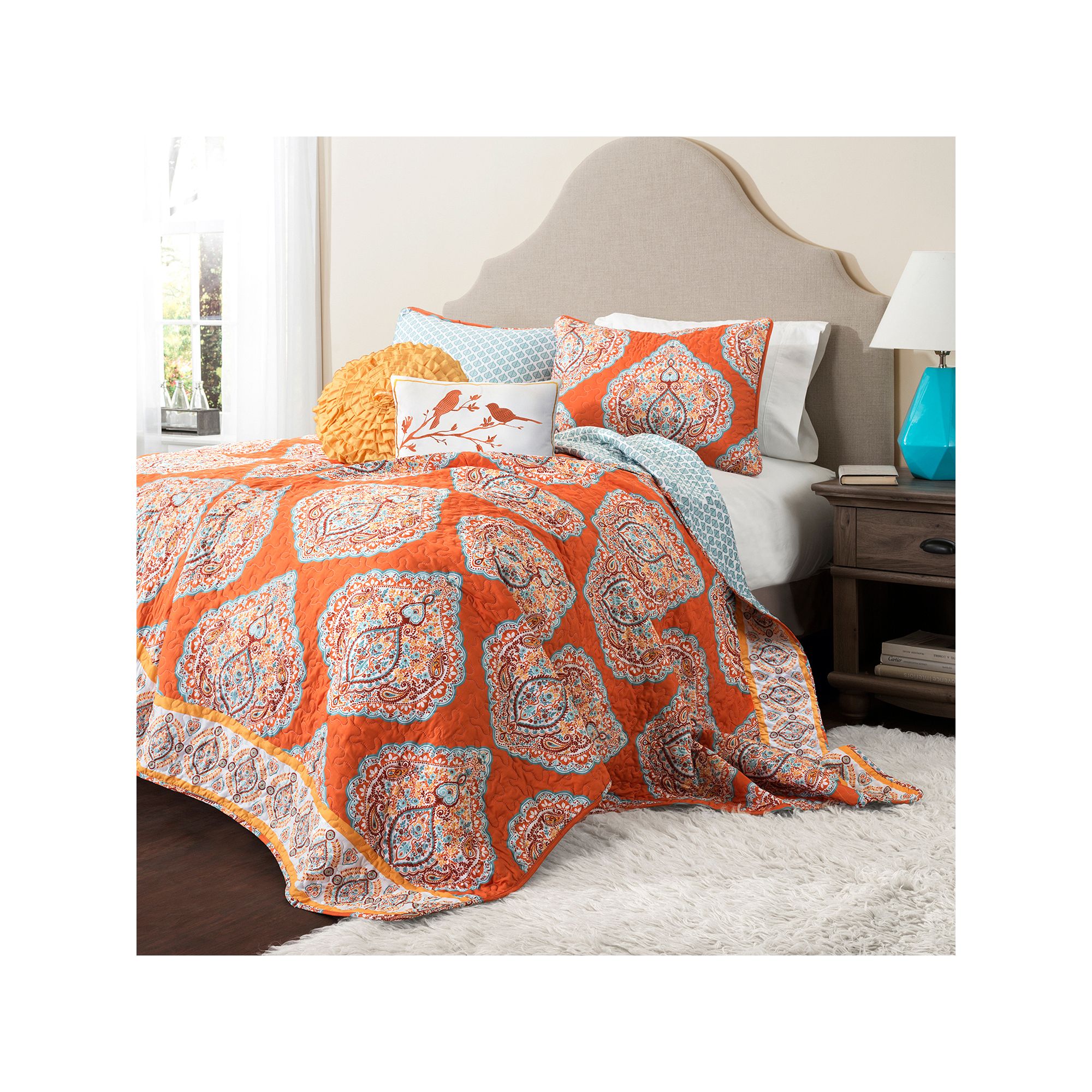 Lush Decor Harley 3-pc. Reversible Quilt Set, Orange