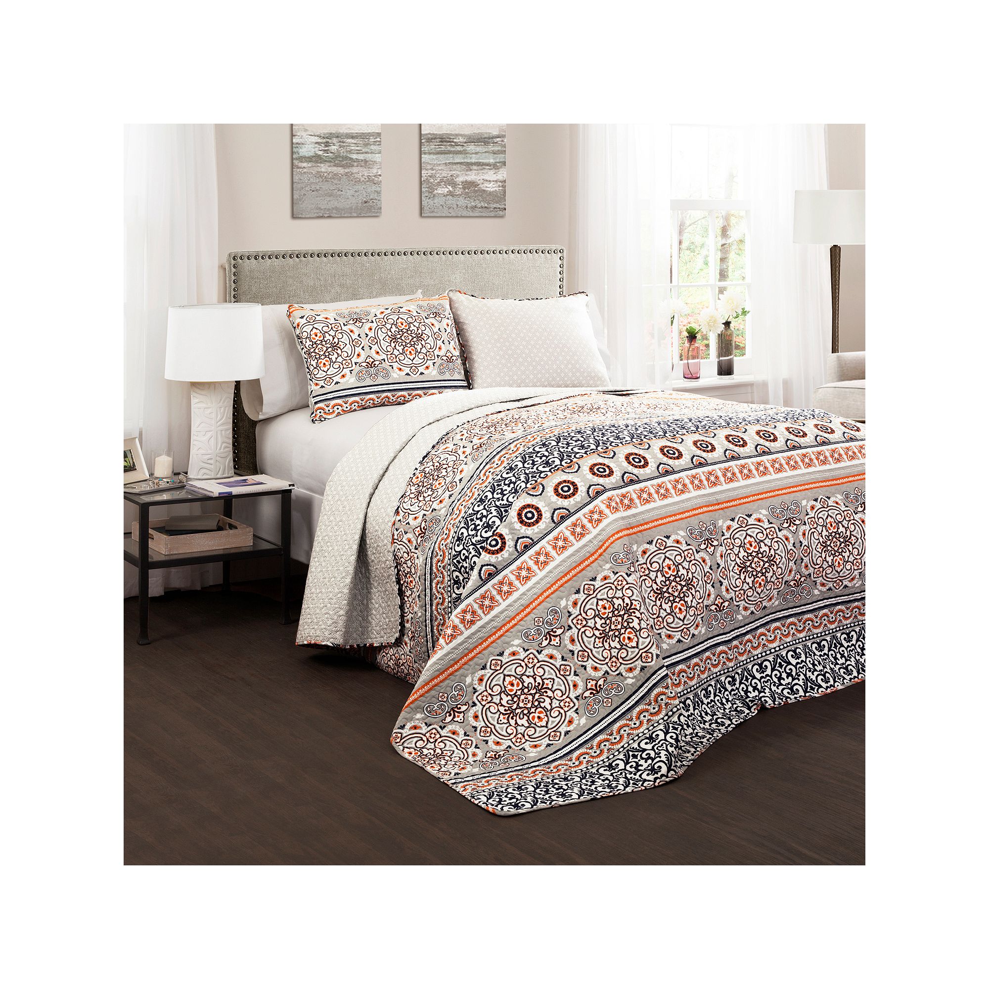 Lush Decor Nesco 3-pc. Reversible Quilt Set, Navy Pink