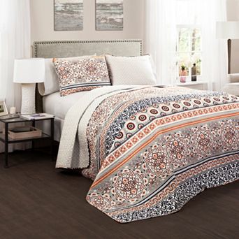 Lush Decor Nesco 3 pc Reversible Quilt Set