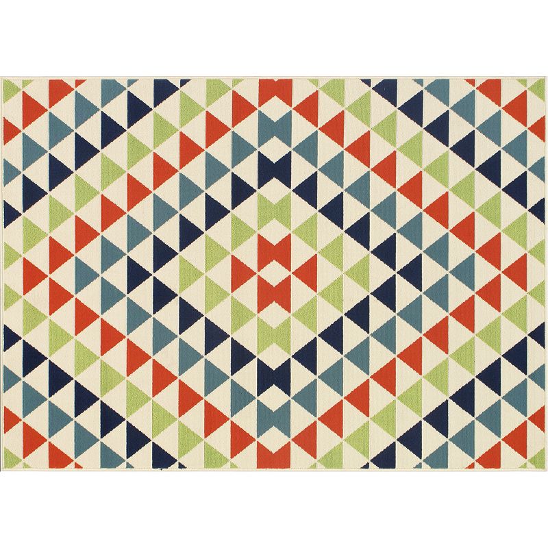 Momeni Baja Triangles Indoor Outdoor Rug, Multicolor, 8.5X13 Ft