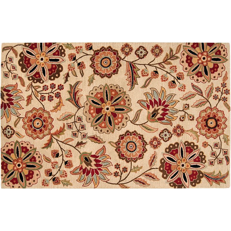 Decor 140 Athena Floral Wool Rug, Multicolor, 4Ft Rnd
