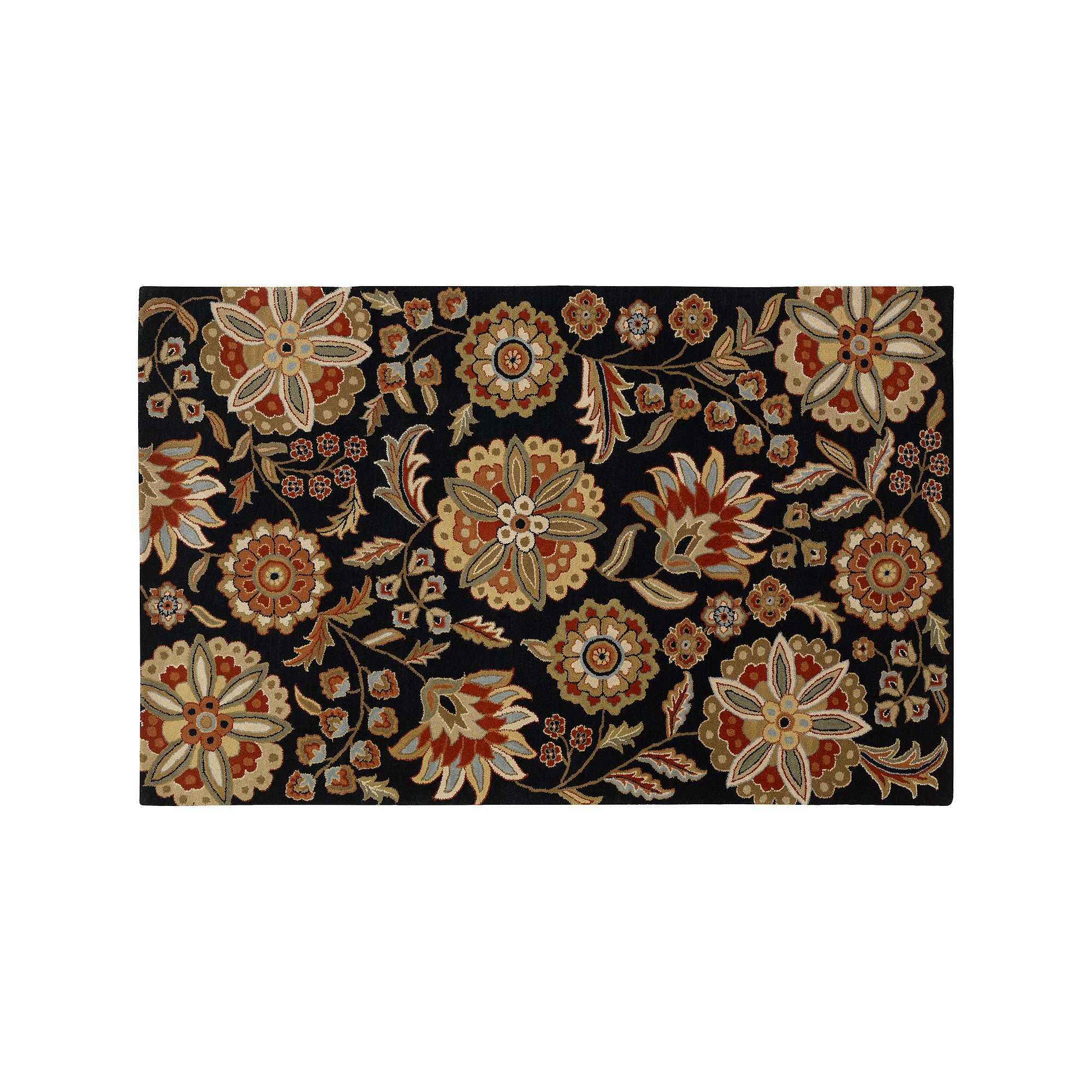 Decor 140 Athena Floral Wool Rug, Black
