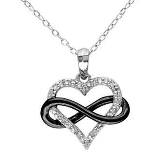 Stella Grace 1/10 Carat T.W. Diamond Sterling Silver Two Tone Infinity Heart Pendant
